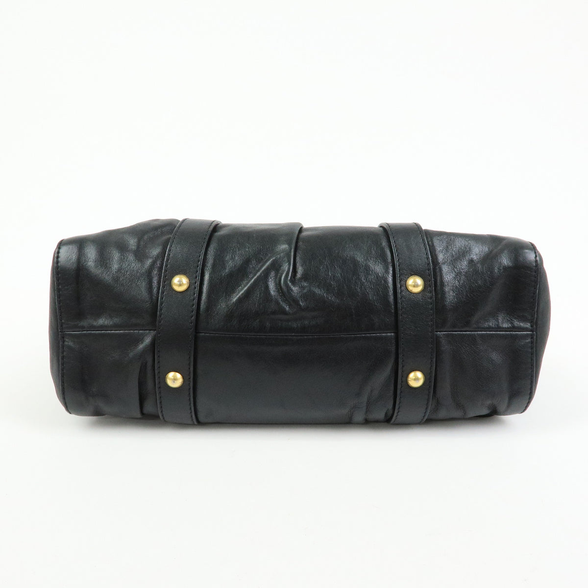 MIU MIU Vitello Lux Leather 2Way Bag Hand Bag Shoulder Bag Black