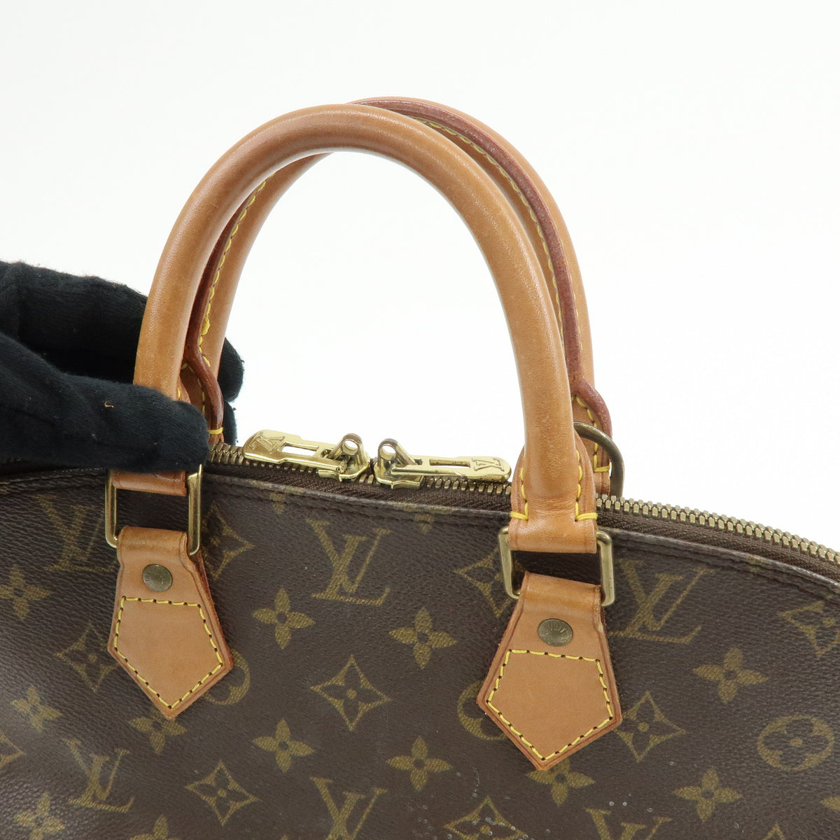 Louis Vuitton Monogram Alma Canvas Leather Hand Bag Brown M51130