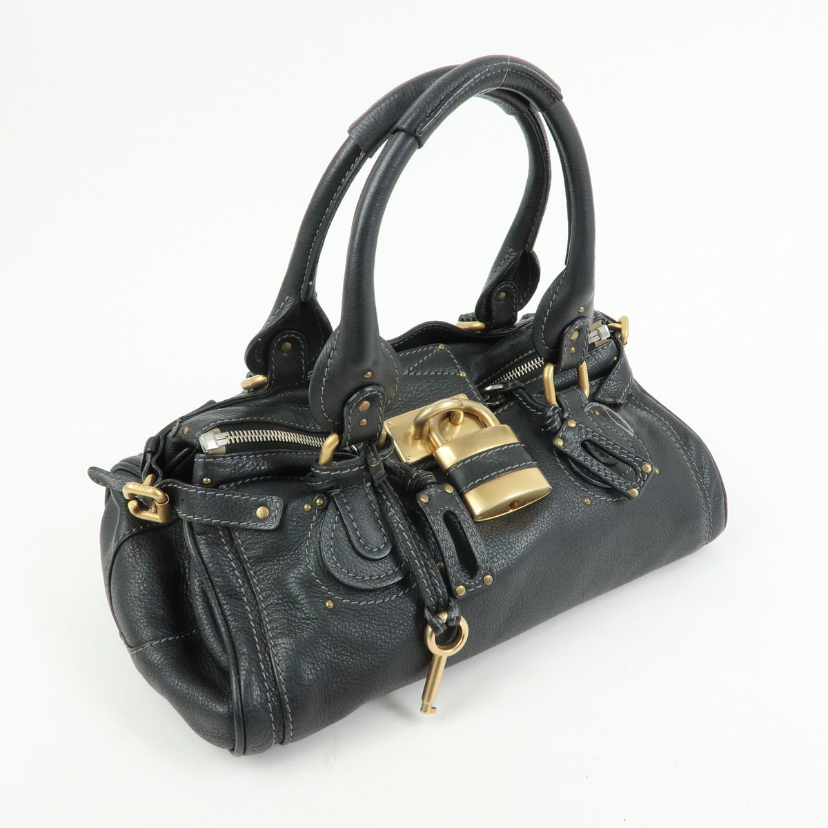 Chloe Paddington Leather Shoulder Bag Hand Bag Black