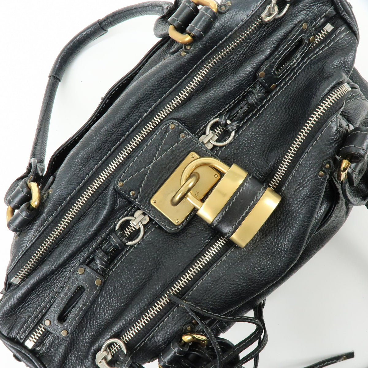 Chloe Paddington Leather Hand Bag Shoulder Bag Black