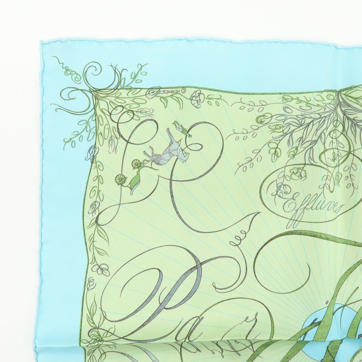 HERMES Carre 45 Lot of 2 Silk 100% Scarf Les Capucines EFFLUVES