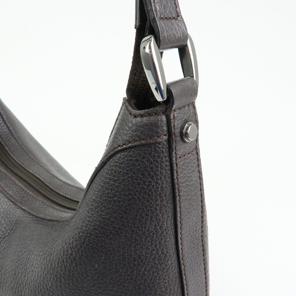 GUCCI Interlocking G Leather Shoulder Bag Hand Bag Dark Brown 339553