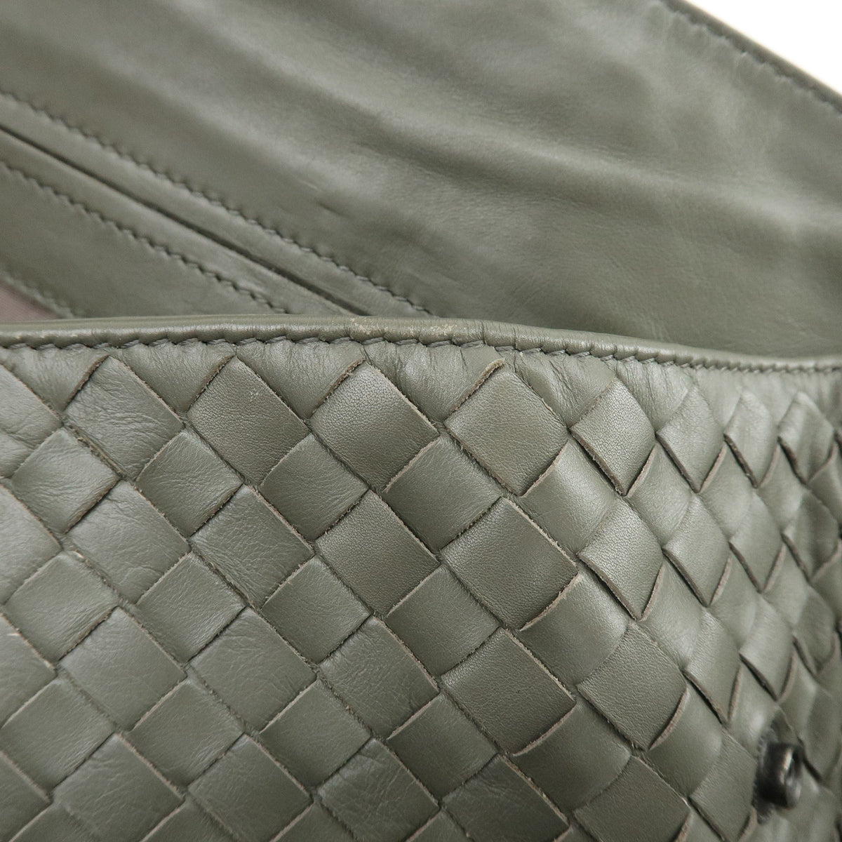 BOTTEGA VENETA Intrecciato Leather Tote Bag Hand Bag Grey 189632
