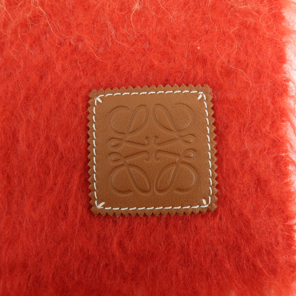 LOEWE Anagram Mohair Wool Scarf Shawl Orange Multicolor