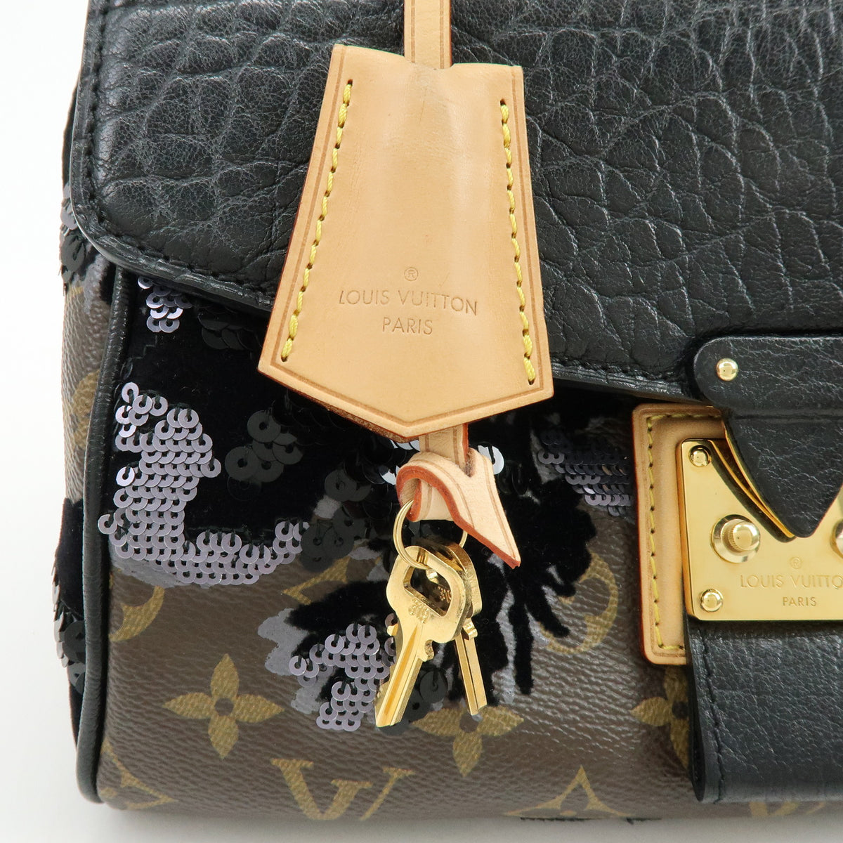 Louis Vuitton Monogram Fleur de Jais Carrousel Hand Bag M40434
