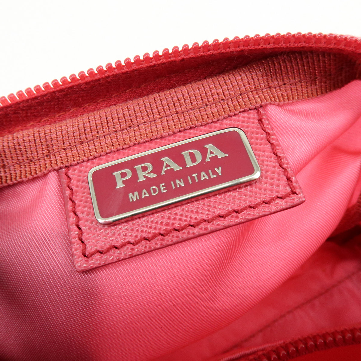 PRADA Triangle Logo Lot of 2 Nylon Pouch Cosmetic Case Purple Pink