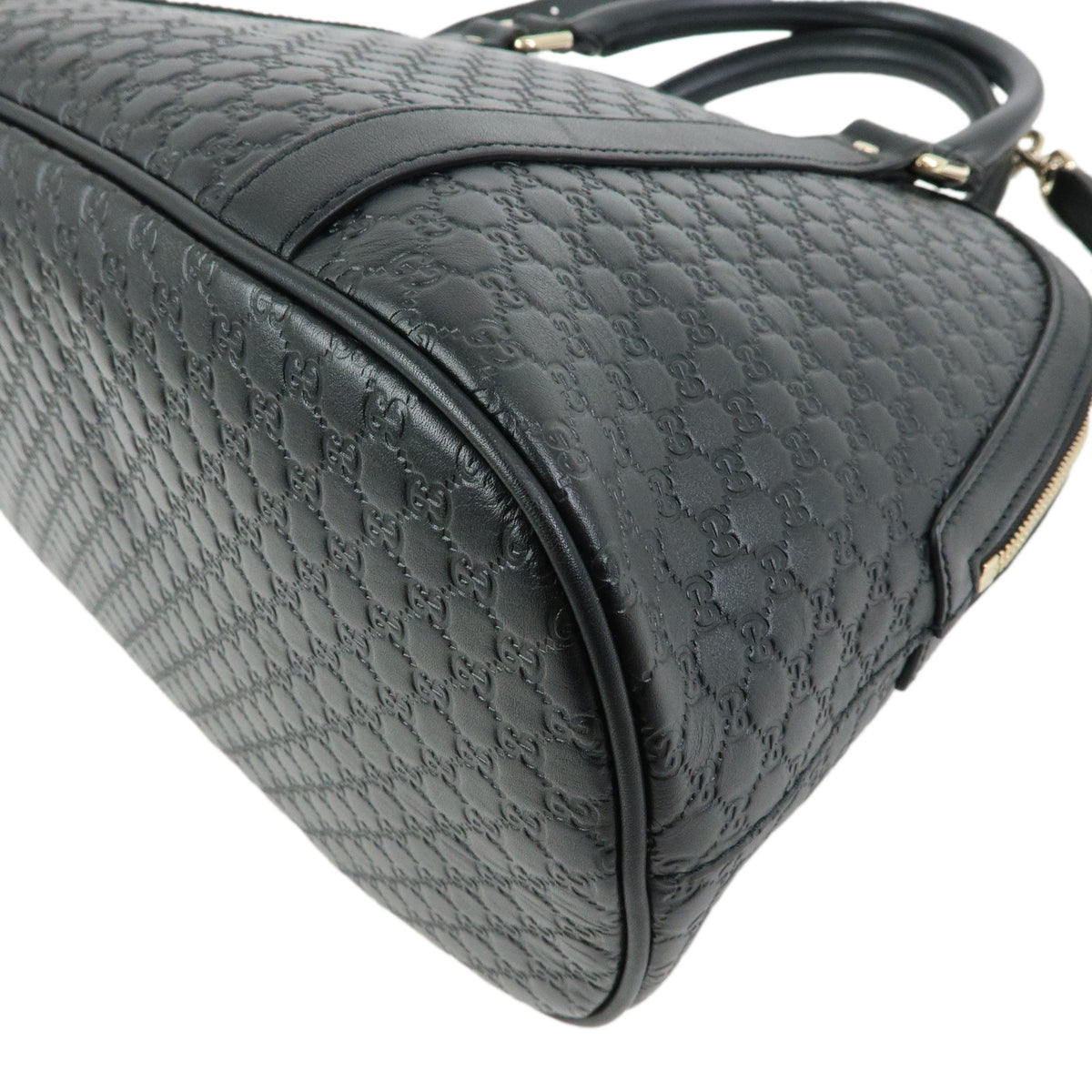 GUCCI Micro Guccissima Leather 2Way Bag Hand Shoulder Bag Black 449663