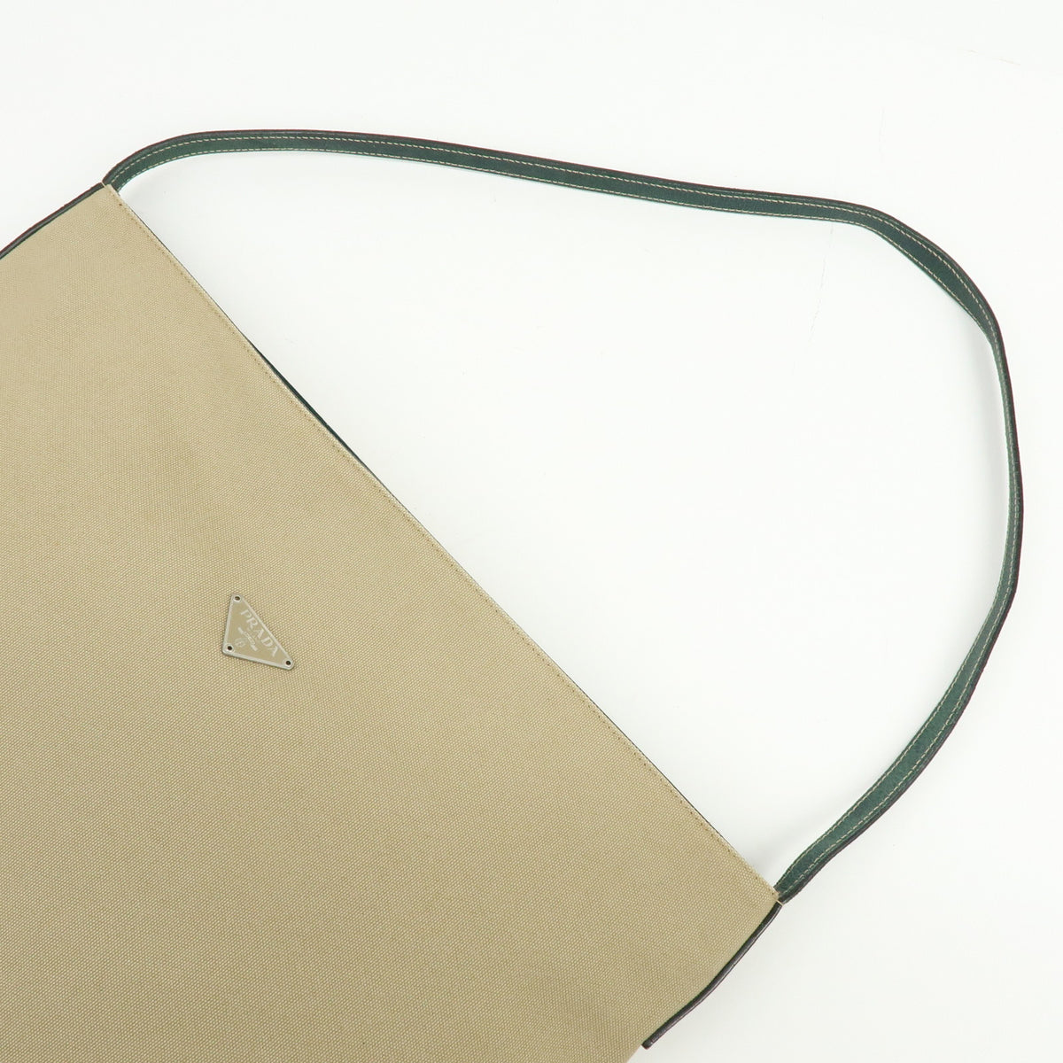 PRADA Triangle Logo Canvas Leather Shoulder Bag Crossbody Bag VS0032