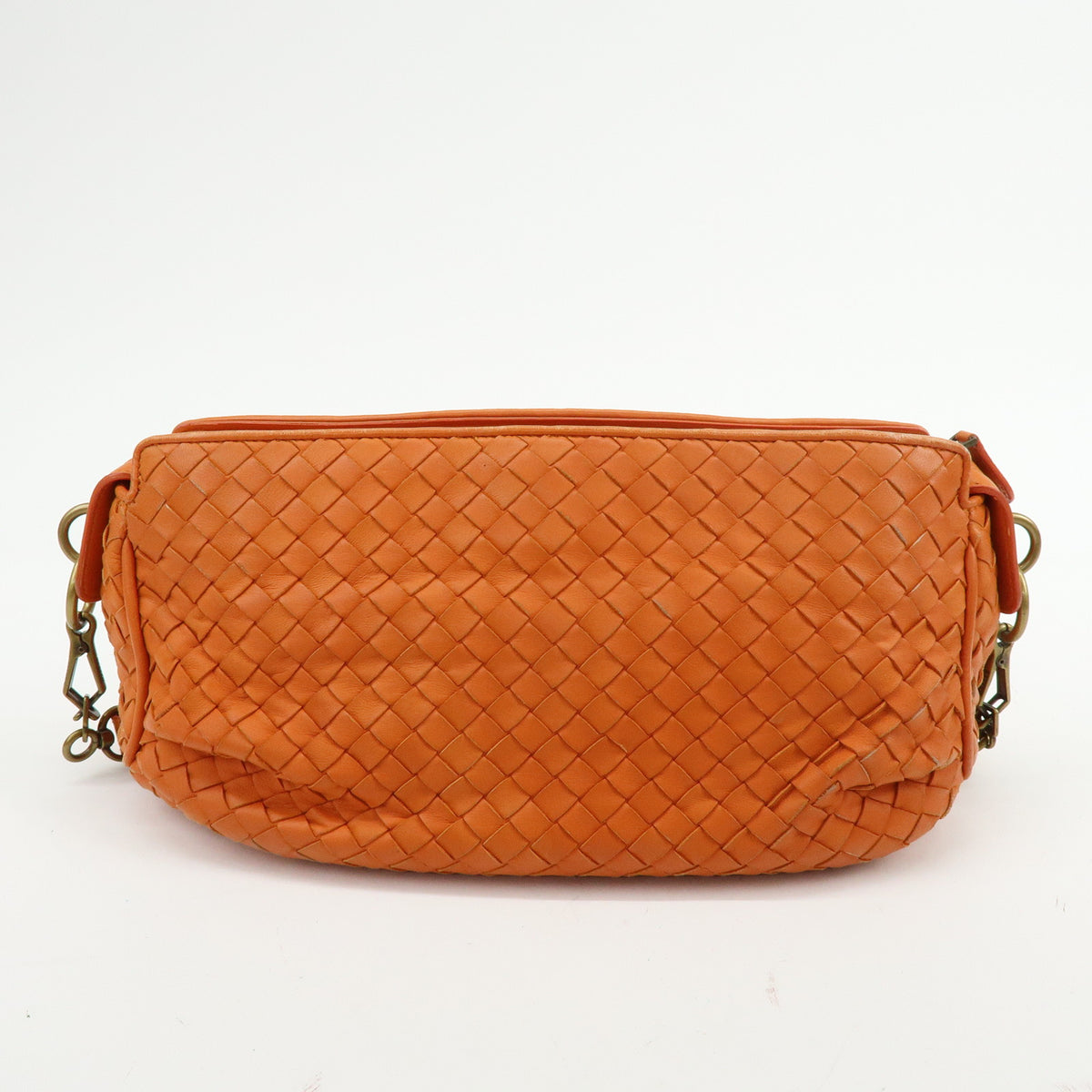 BOTTEGA VENETA Intrecciato Leather Shoulder Crossbody Bag Orange 192661
