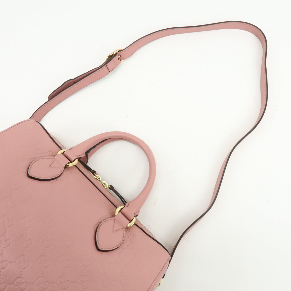 GUCCI Guccissima Leather 2Way Shoulder Bag Hand Bag Pink 453573