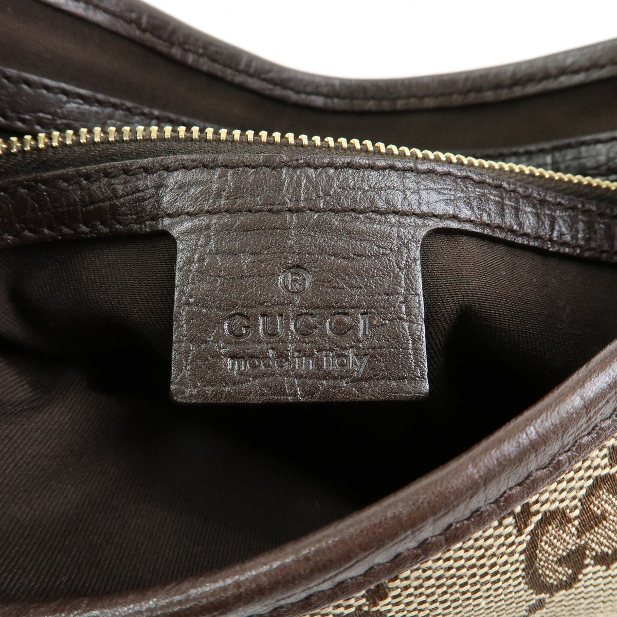 GUCCI Sherry GG Canvas Leather Shoulder Bag Hand Bag Brown 130779