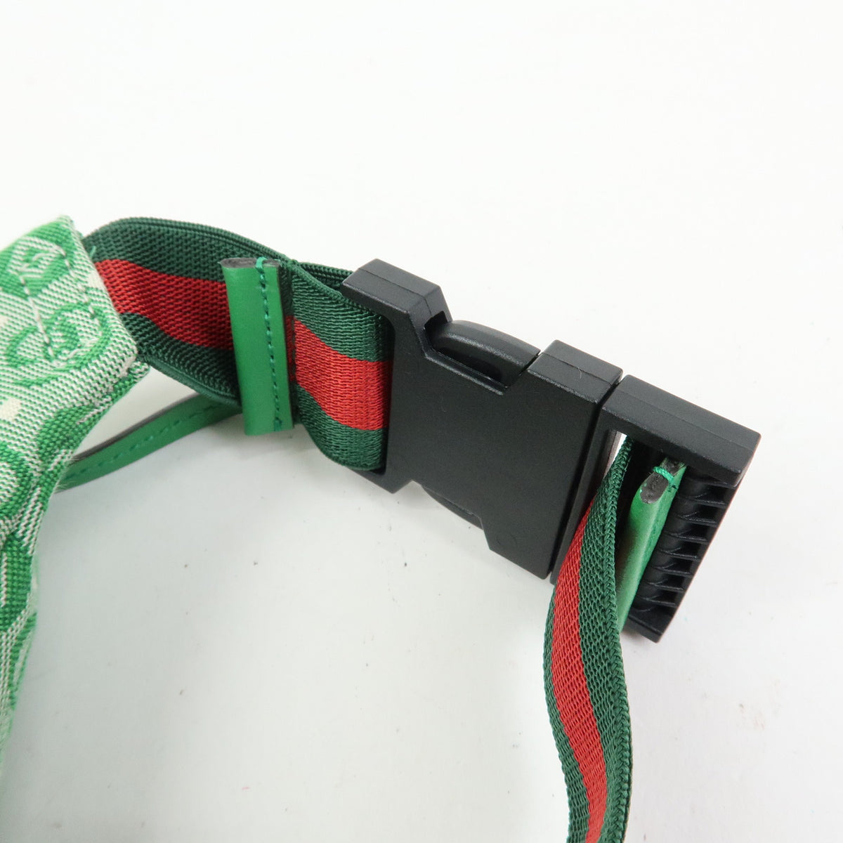 GUCCI Children's Canvas Leather Body Bag Waist Bag Green 502095