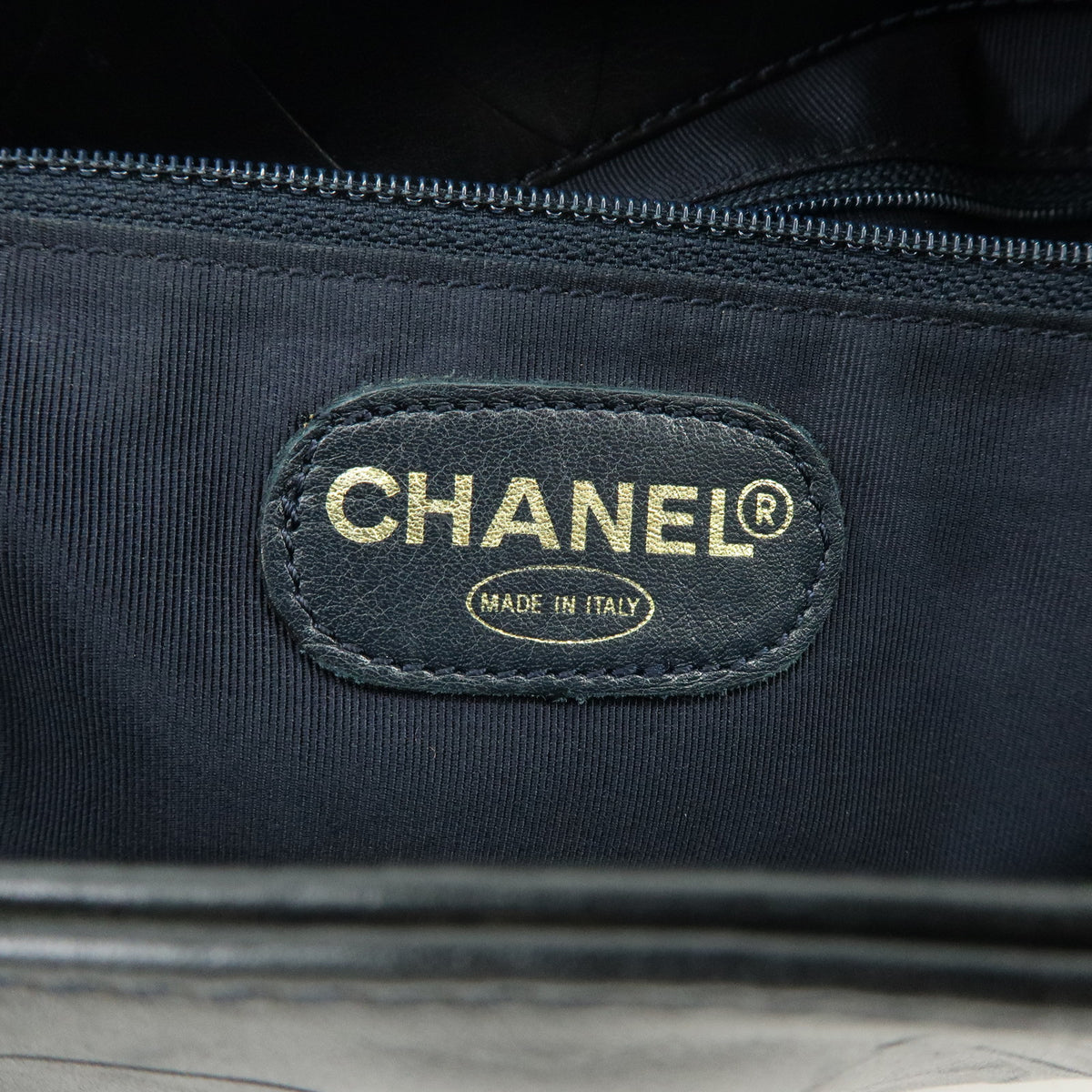 CHANEL COCO Mark Calf Leather Tote Bag Hand Bag Black