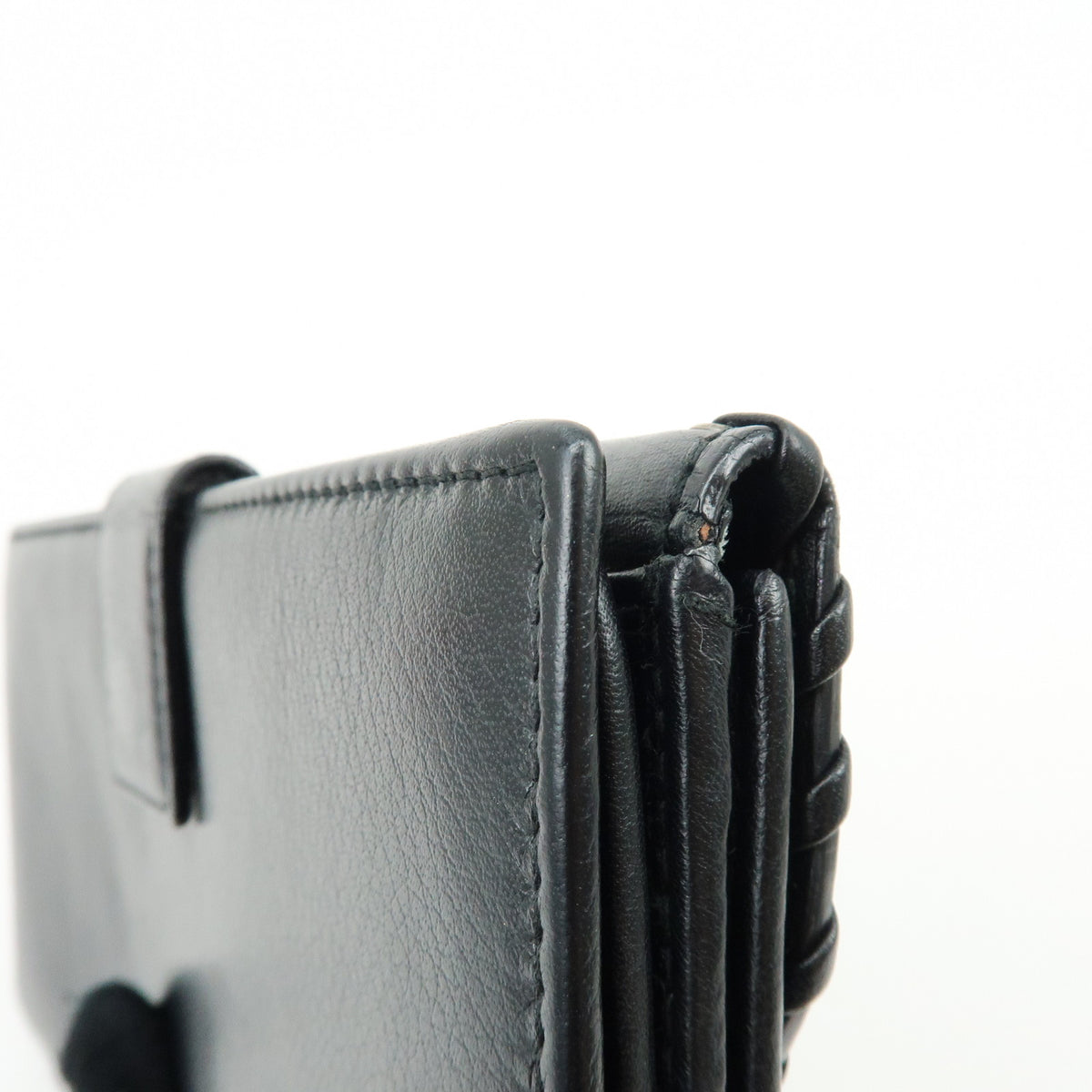 Christian Dior Heart Ethnic Line Leather Long Wallet Black