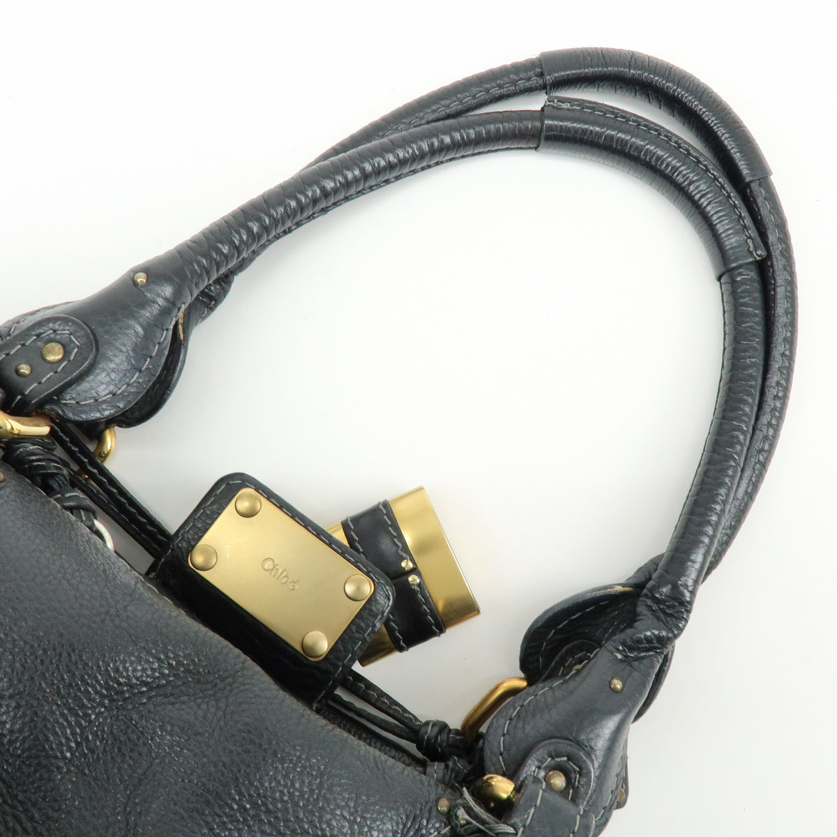 Chloe Paddington Leather Hand Bag Shoulder Bag Black