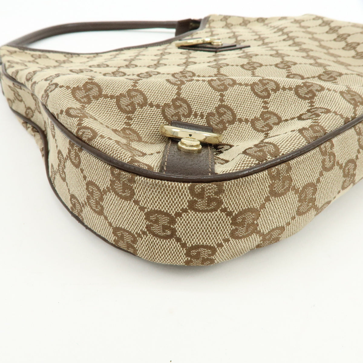 GUCCI Abbey GG Canvas Leather Shoulder Bag Hand Bag Beige Brown 130737