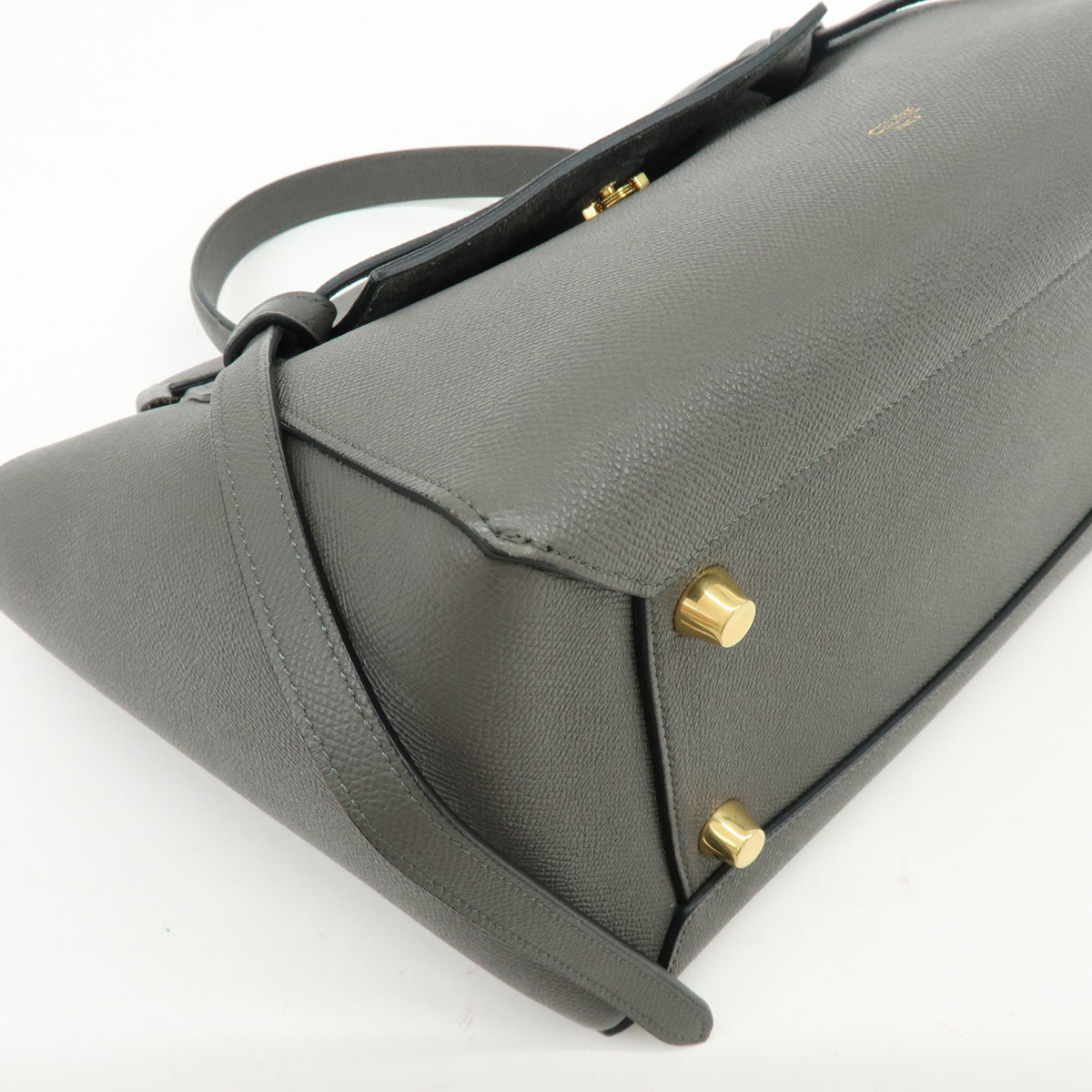 CELINE Belt Bag Small Calf Leather 2WAY Bag Hand Bag Shoulder Bag Gray