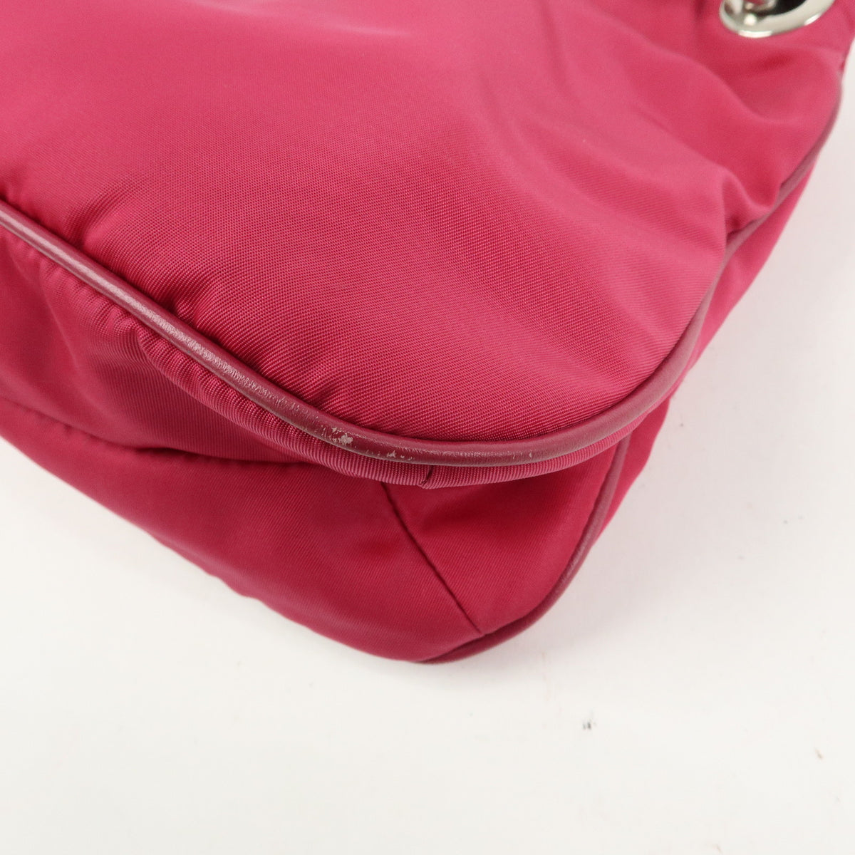 PRADA Logo Nylon Leather Shoulder Bag Hand Bag Pink