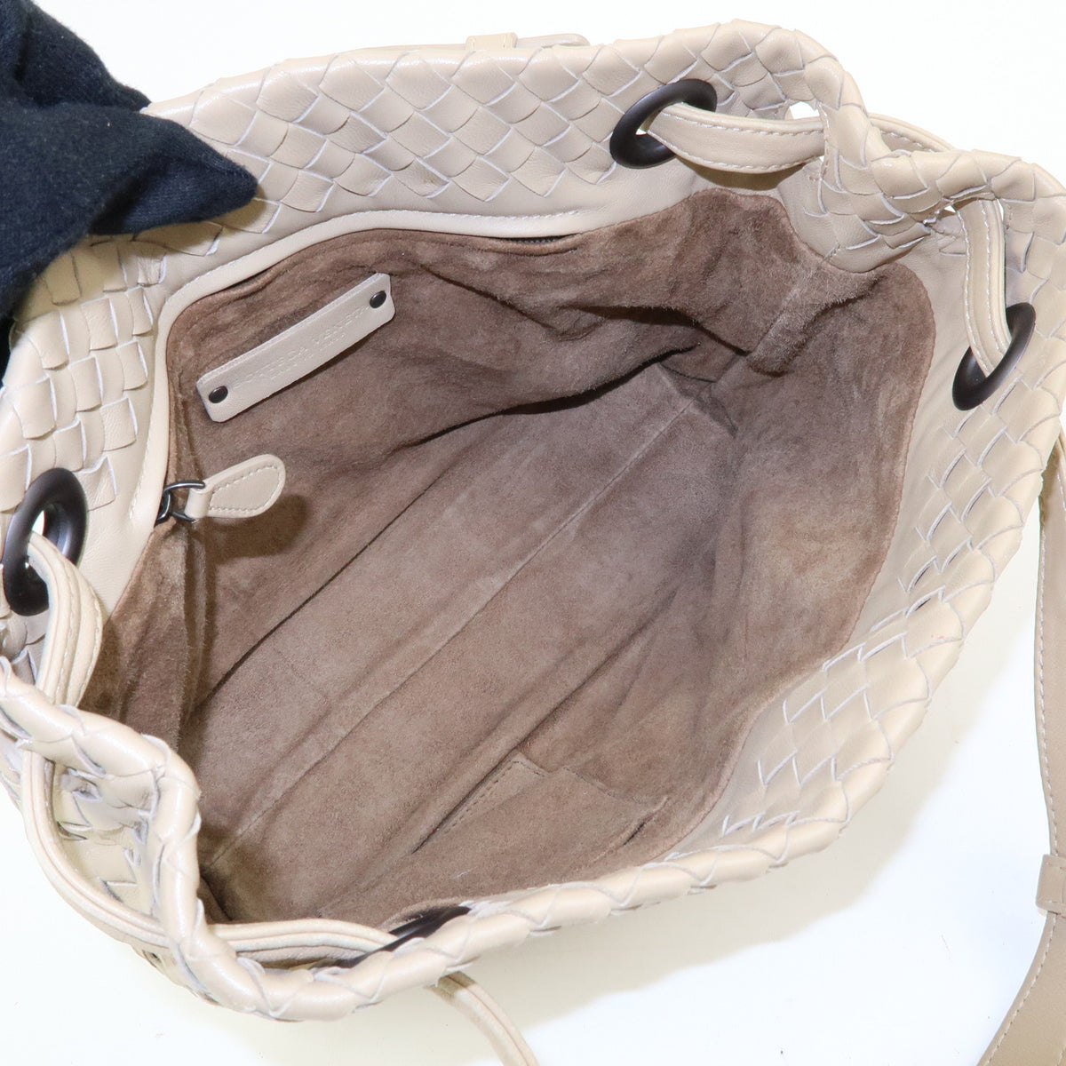 BOTTEGA VENETA Intrecciato Garda Leather Tote Bag Hand Bag Beige