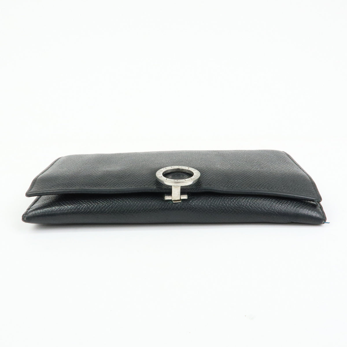 BVLGARI BVLGARI Logo Clip Leather Bi-fold Long Wallet Black