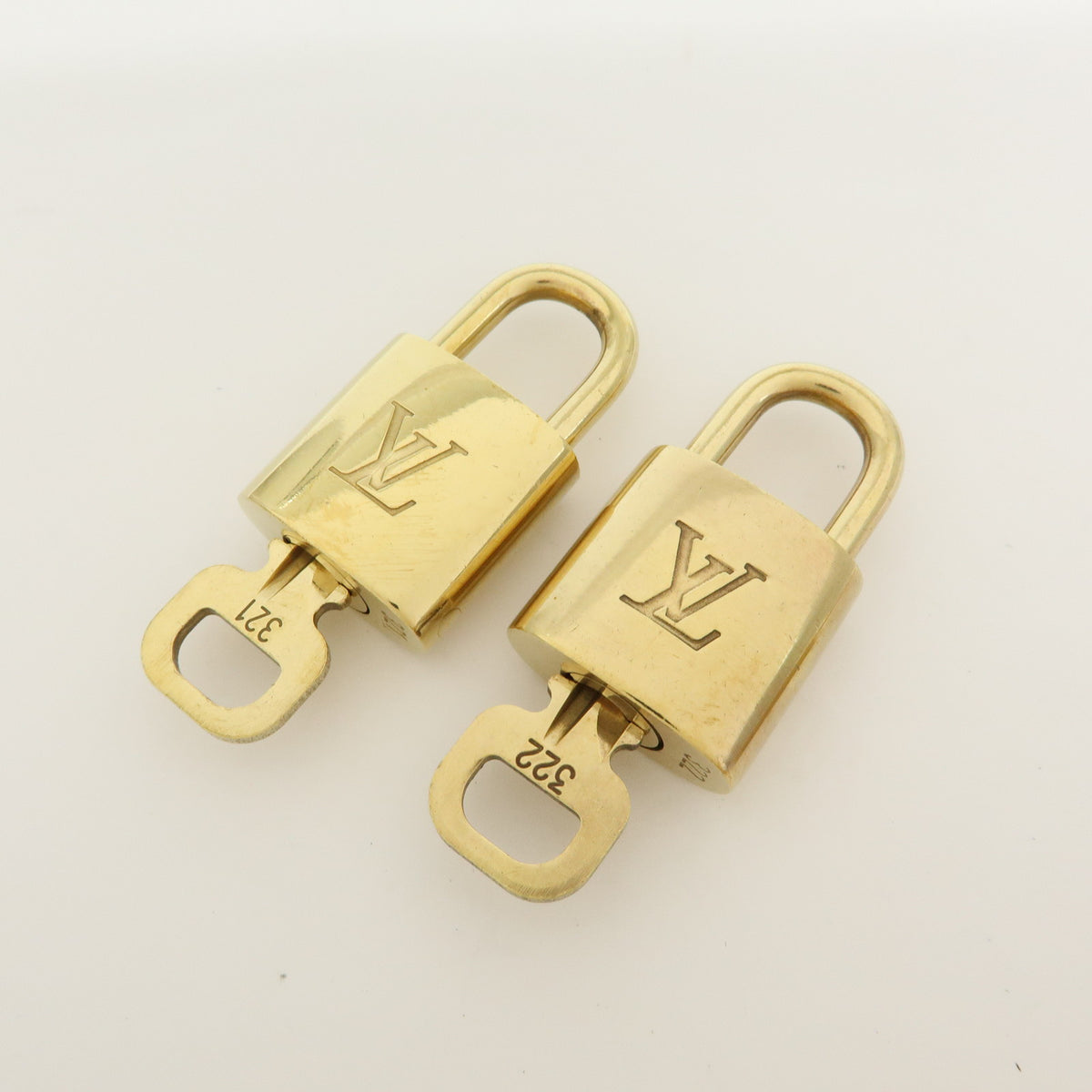 Louis Vuitton Lot of 10 Metal Lock & Key Cadena Key Lock Gold