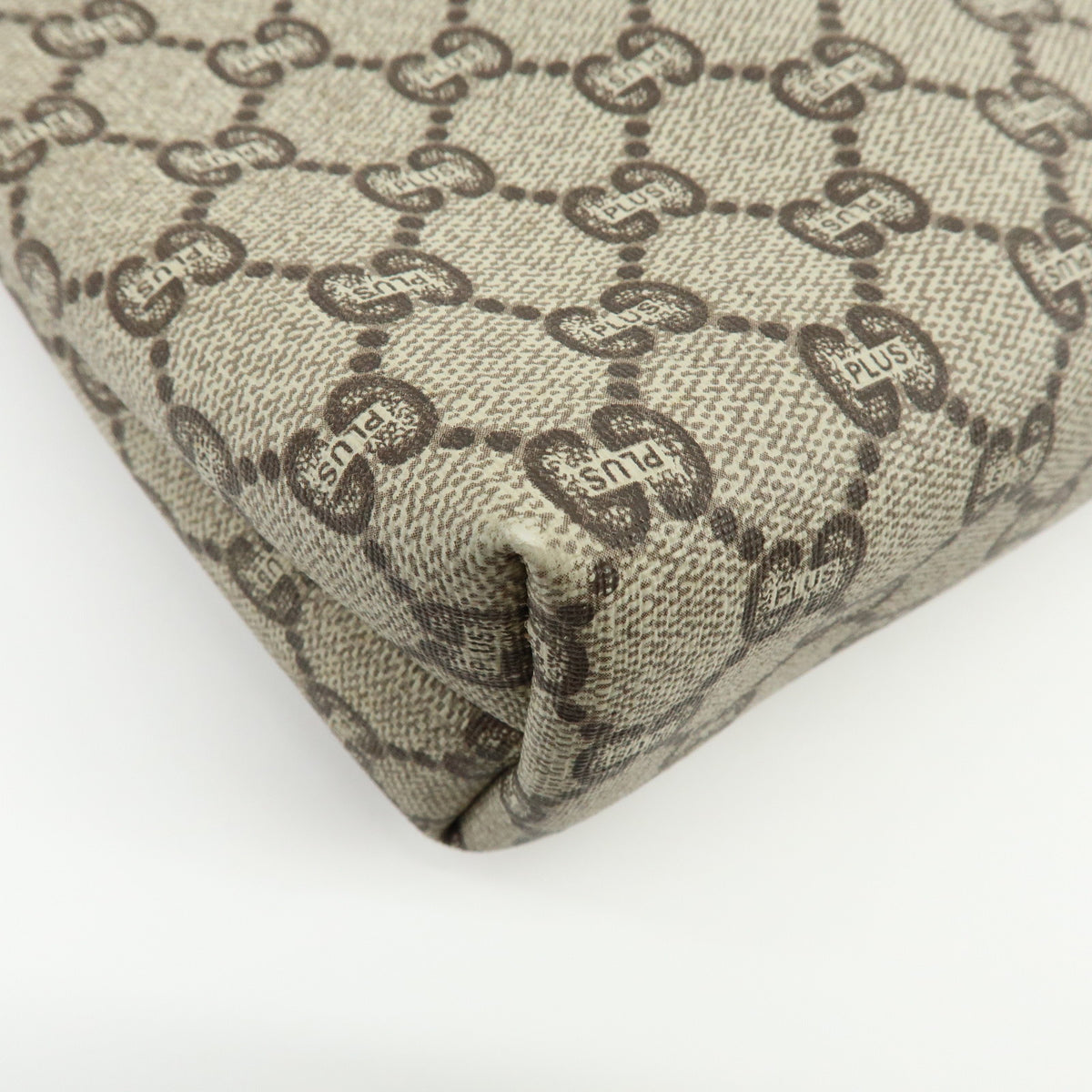 GUCCI Lot of 2 GG Plus Leather Clutch Bag Pouch Brown 39677-3/40272-8