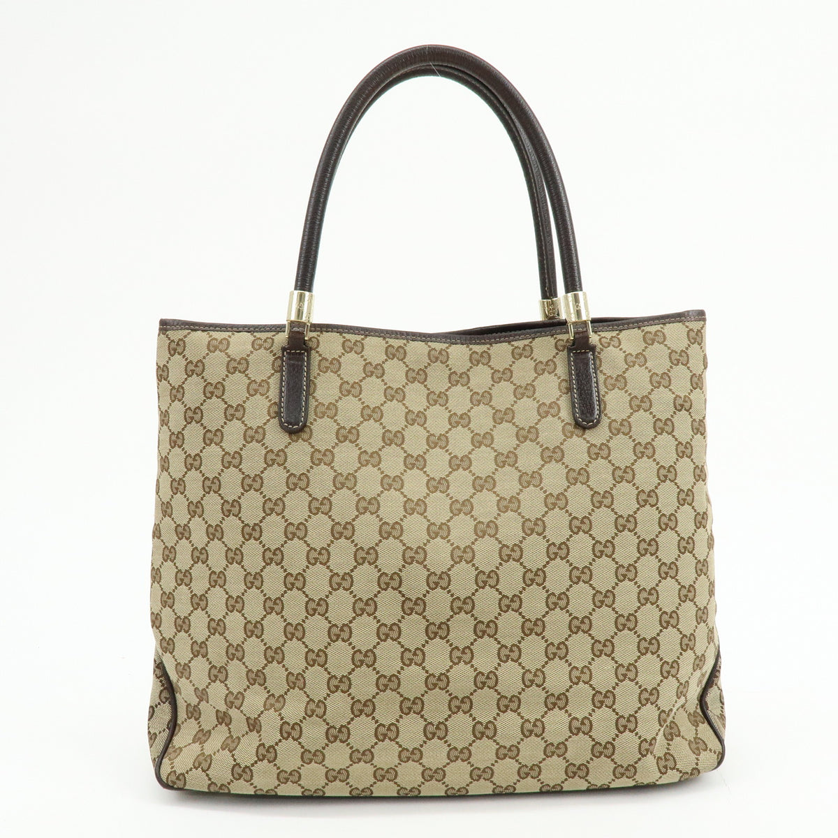 GUCCI Sherry GG Canvas Leather Tote Bag Shoulder Bag Beige Brown 162160