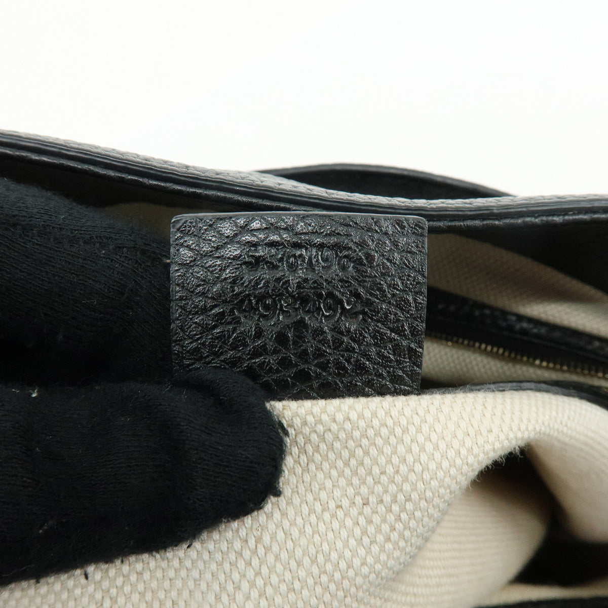 GUCCI SOHO Interlocking G Chain Leather Shoulder Bag Black 536196