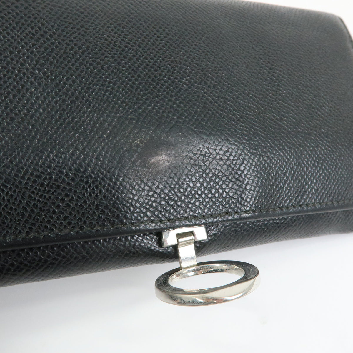 BVLGARI BVLGARI Logo Clip Leather Bi-fold Long Wallet Black