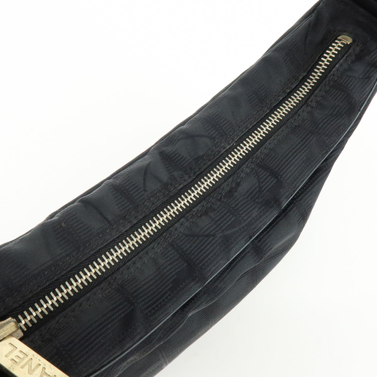 CHANEL New Travel Line Nylon Jacquard Leather Shoulder Bag Black