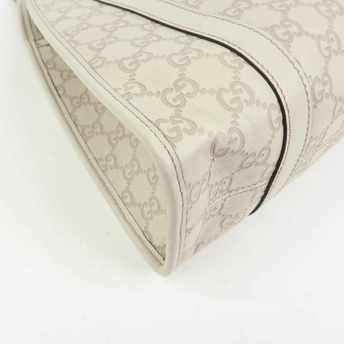 GUCCI Jackie Guccissima Leather Shoulder Bag Hand Bag Ivory 203494