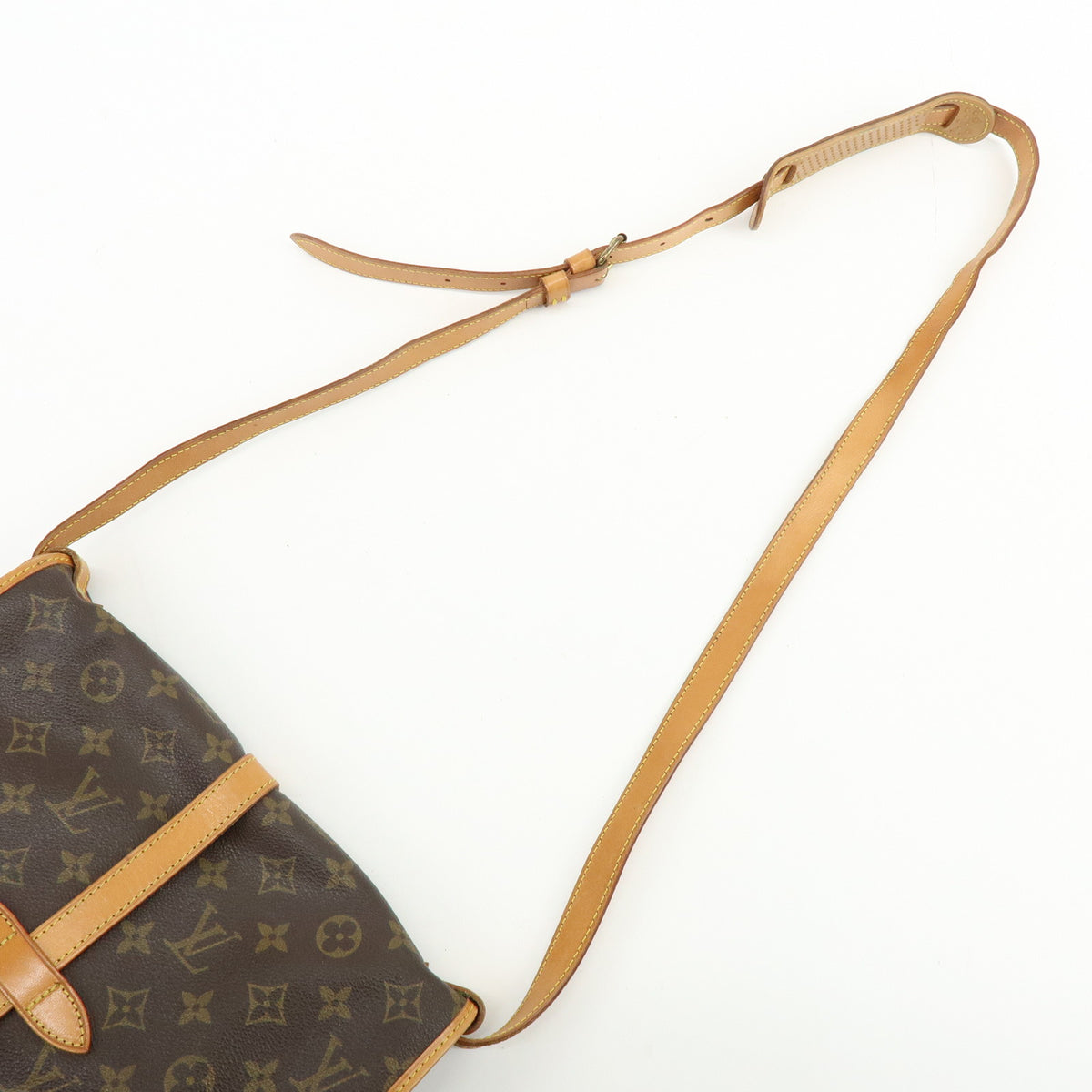 Louis Vuitton Monogram Saumur 30 Canvas Shoulder Leather Bag M42256
