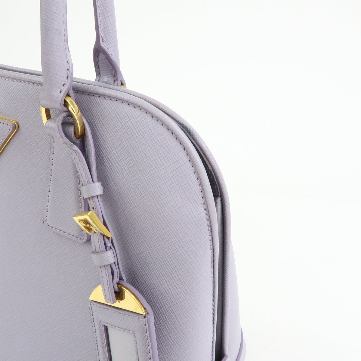 PRADA Triangle Logo Promenado Saffiano Leather 2Way Bag Purple BN2567