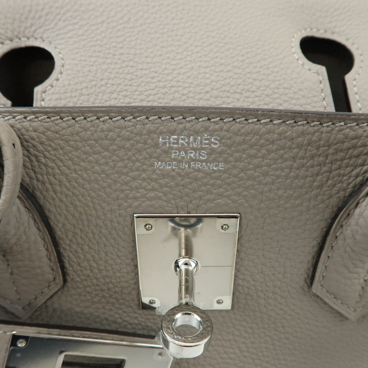 HERMES Birkin 30 Togo Leather Hand Bag A Stamped Gris Asphalte