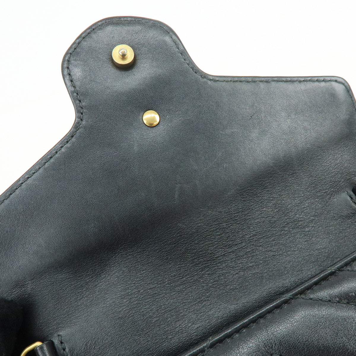 GUCCI GG Marmont Double G Leather Chain Shoulder Bag Black 474575