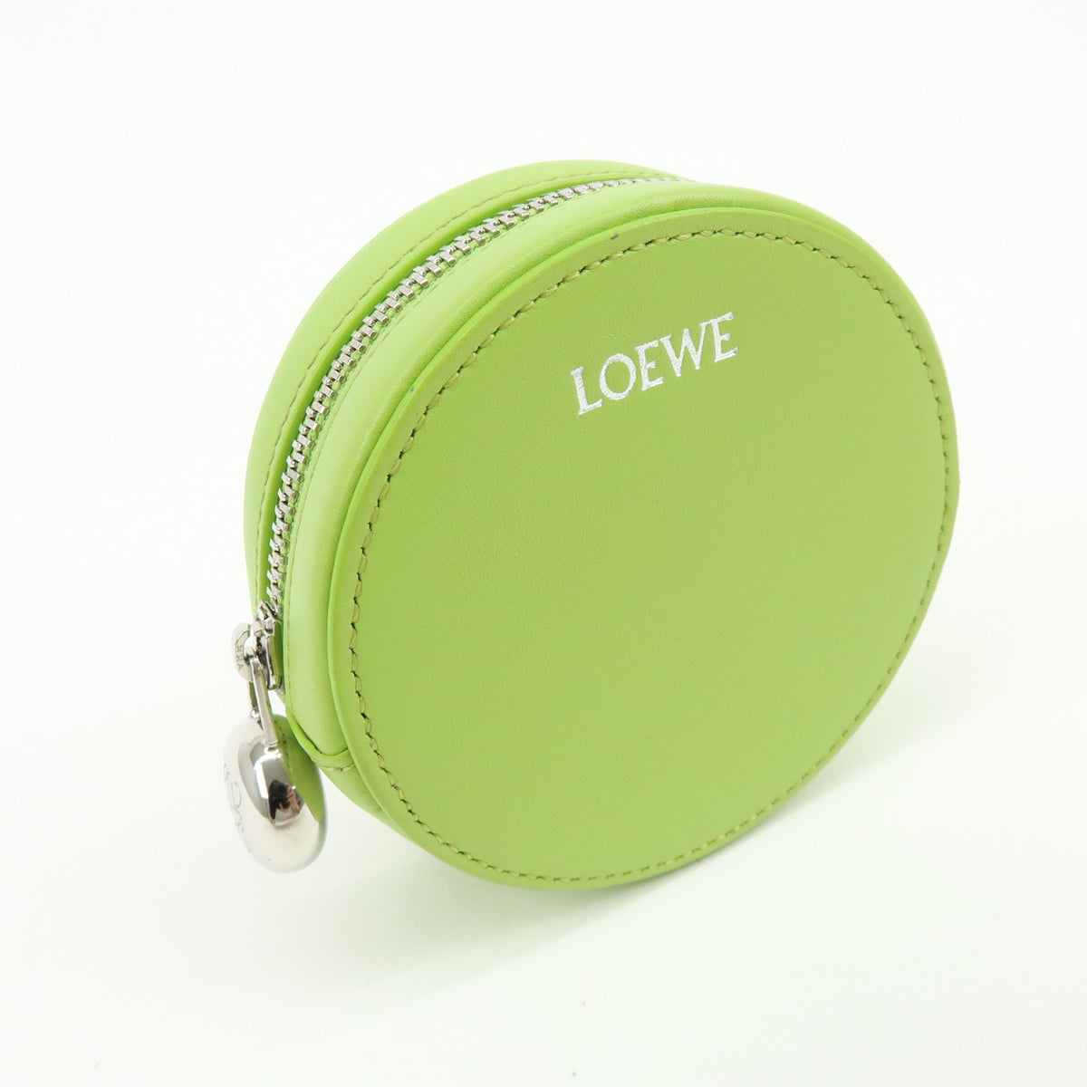 LOEWE Calf Leather Pebble Cookie Key Holder Pouch Coin Case Green