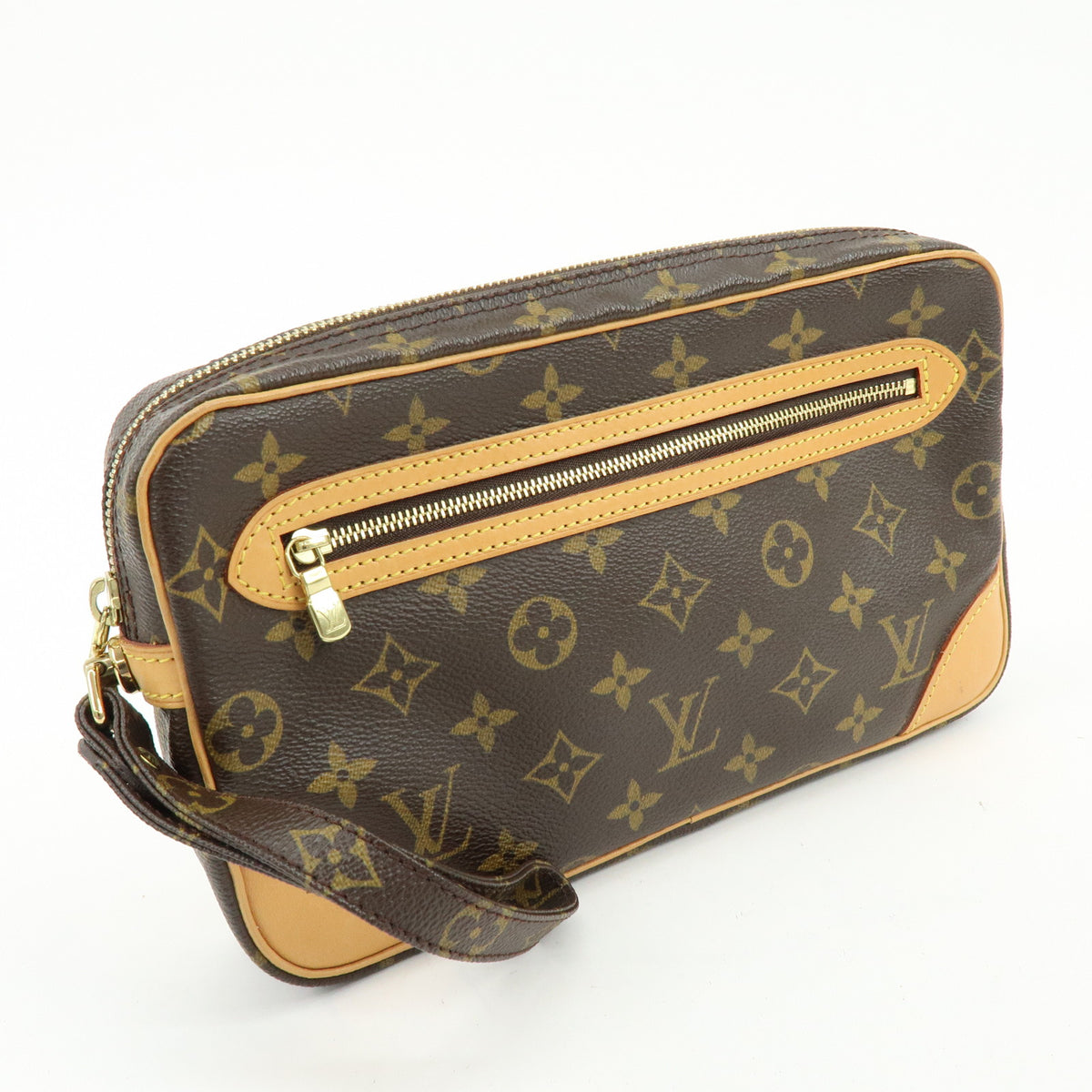 Louis Vuitton Monogram Marly Dragonne GM Clutch Bag Brown M51825