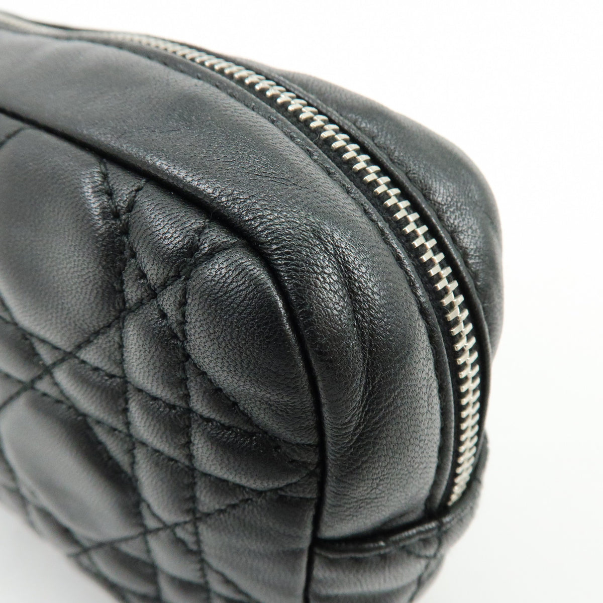 Christian Dior Lady Dior Cannage Accessory Pouch Makeup Bag Black
