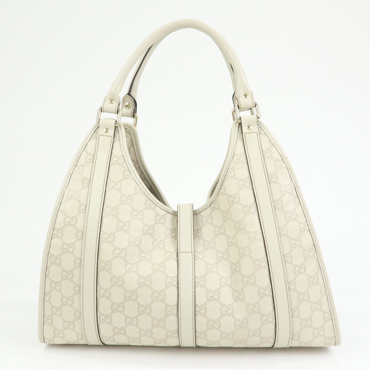 GUCCI Jackie Guccissima Leather Shoulder Bag Hand Bag Ivory 203494
