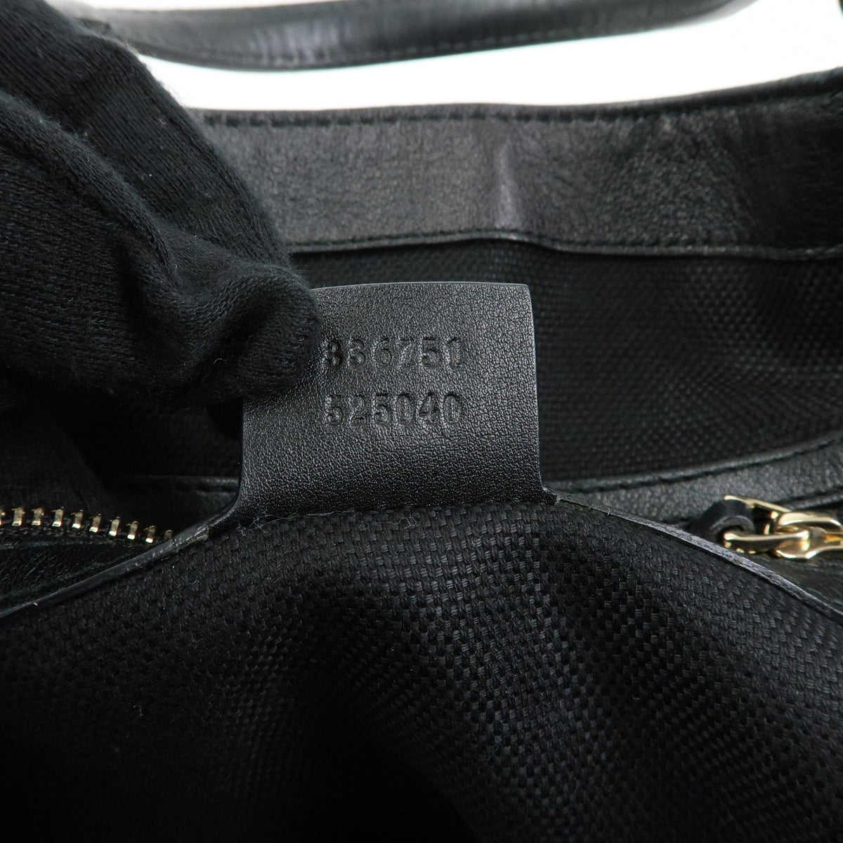 GUCCI SOHO Interlocking G Patent Leather 2Way Bag Hand Bag Black 336751