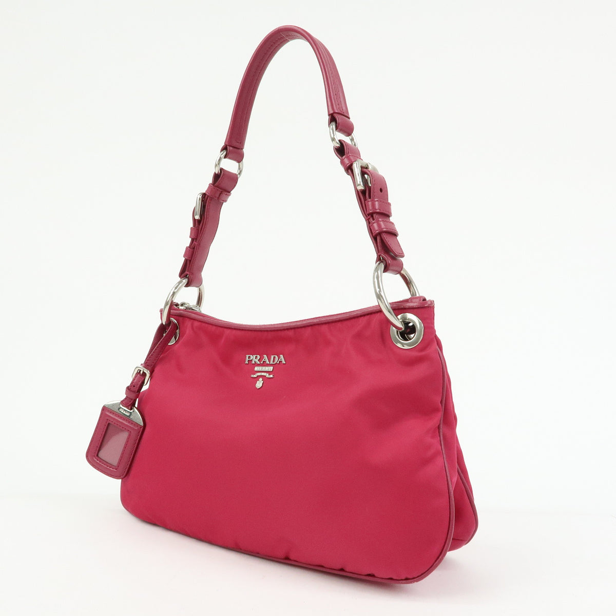 PRADA Logo Nylon Leather Shoulder Bag Hand Bag Pink