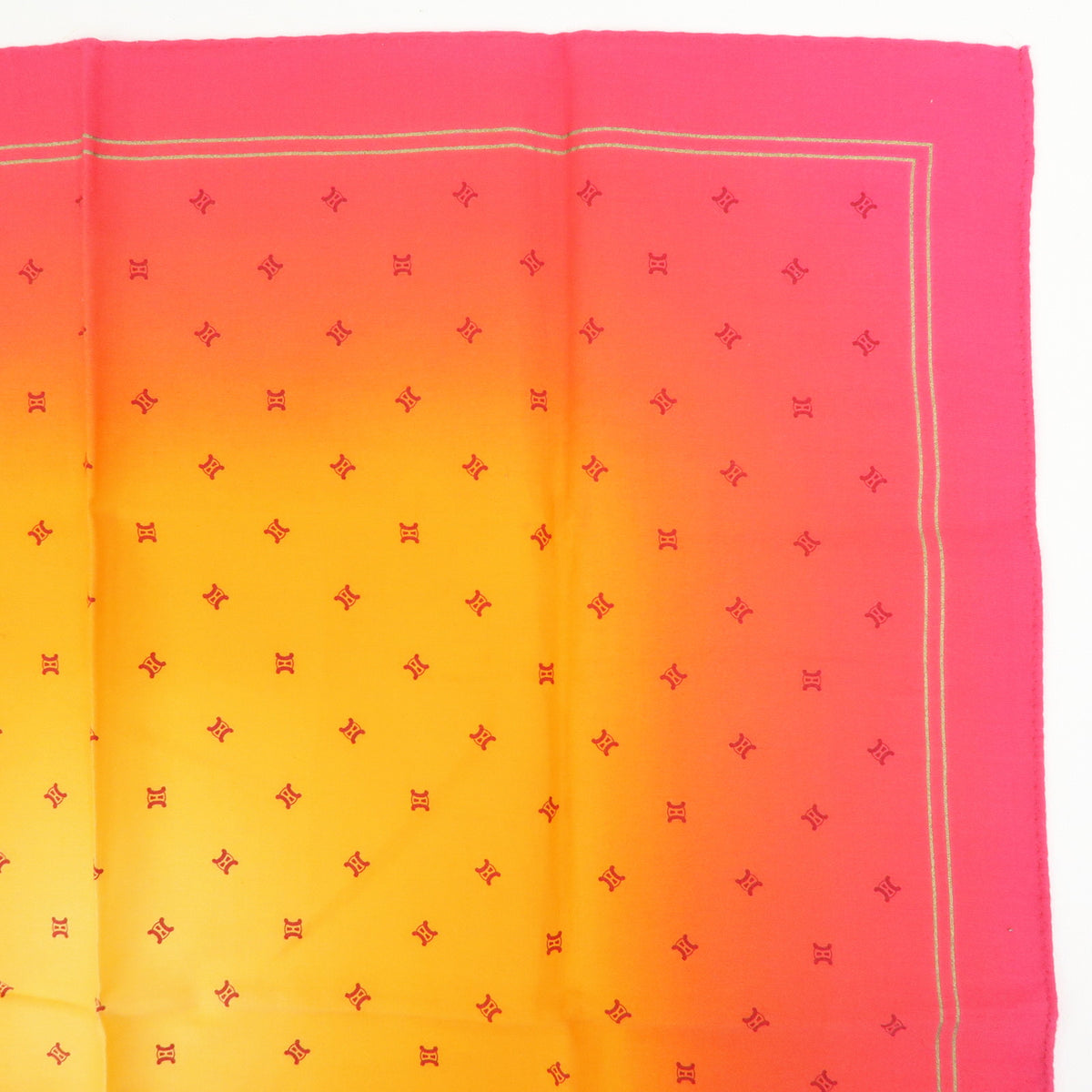 GUCCI CELINE Macadam Lot of 2 100% Silk Polyester Scarf Pink Orange
