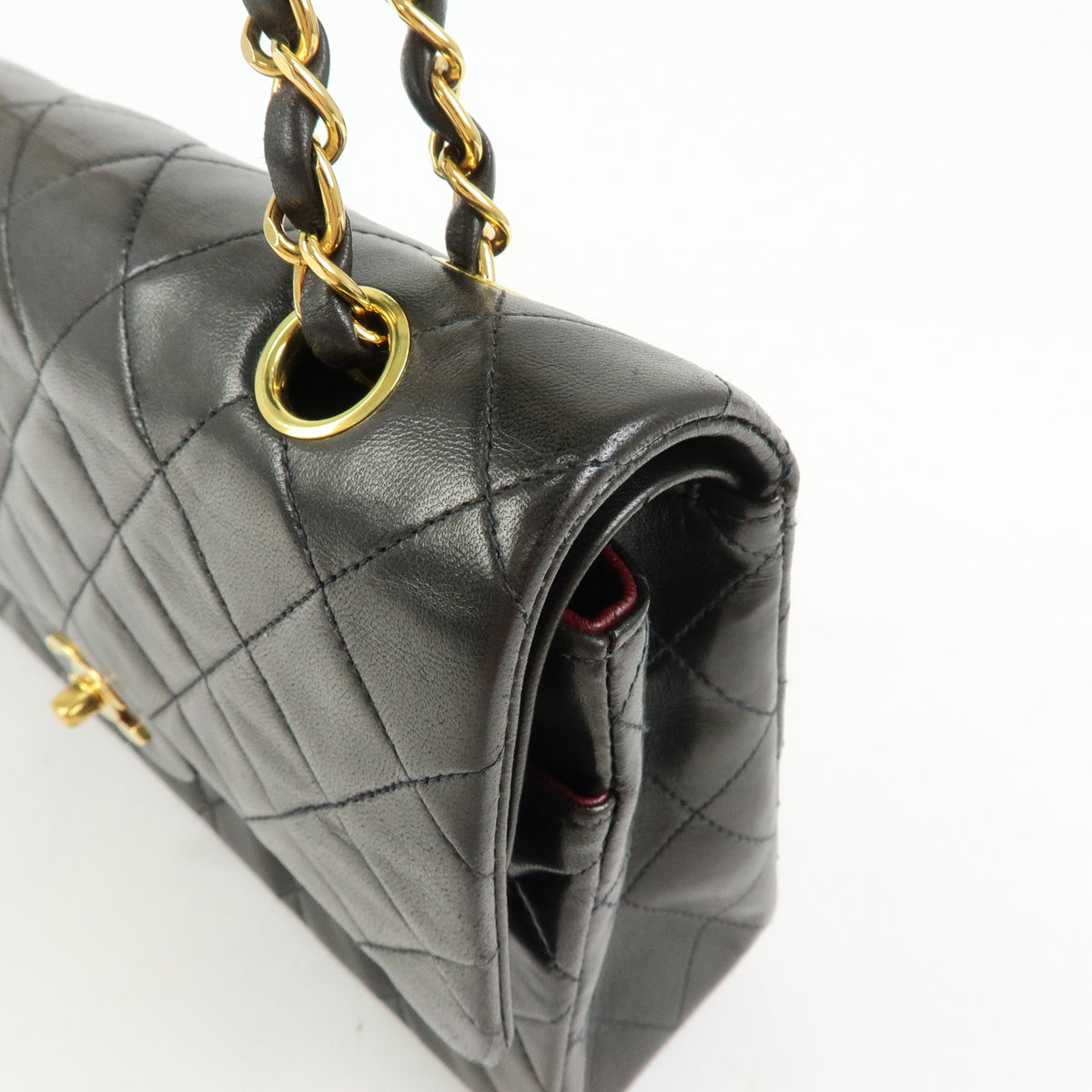 CHANEL Matelasse 25 Lamb Skin Double Flap Chain Shoulder Bag A01112