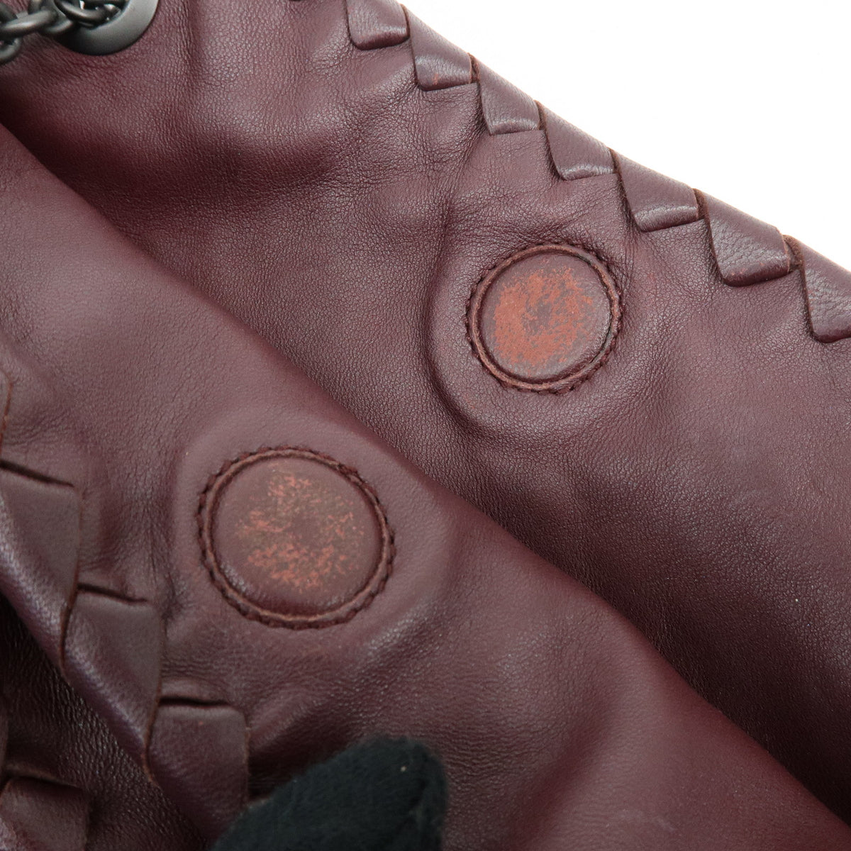 BOTTEGA VENETA intrecciato Leather Shoulder Bag Bordeaux Wine Red