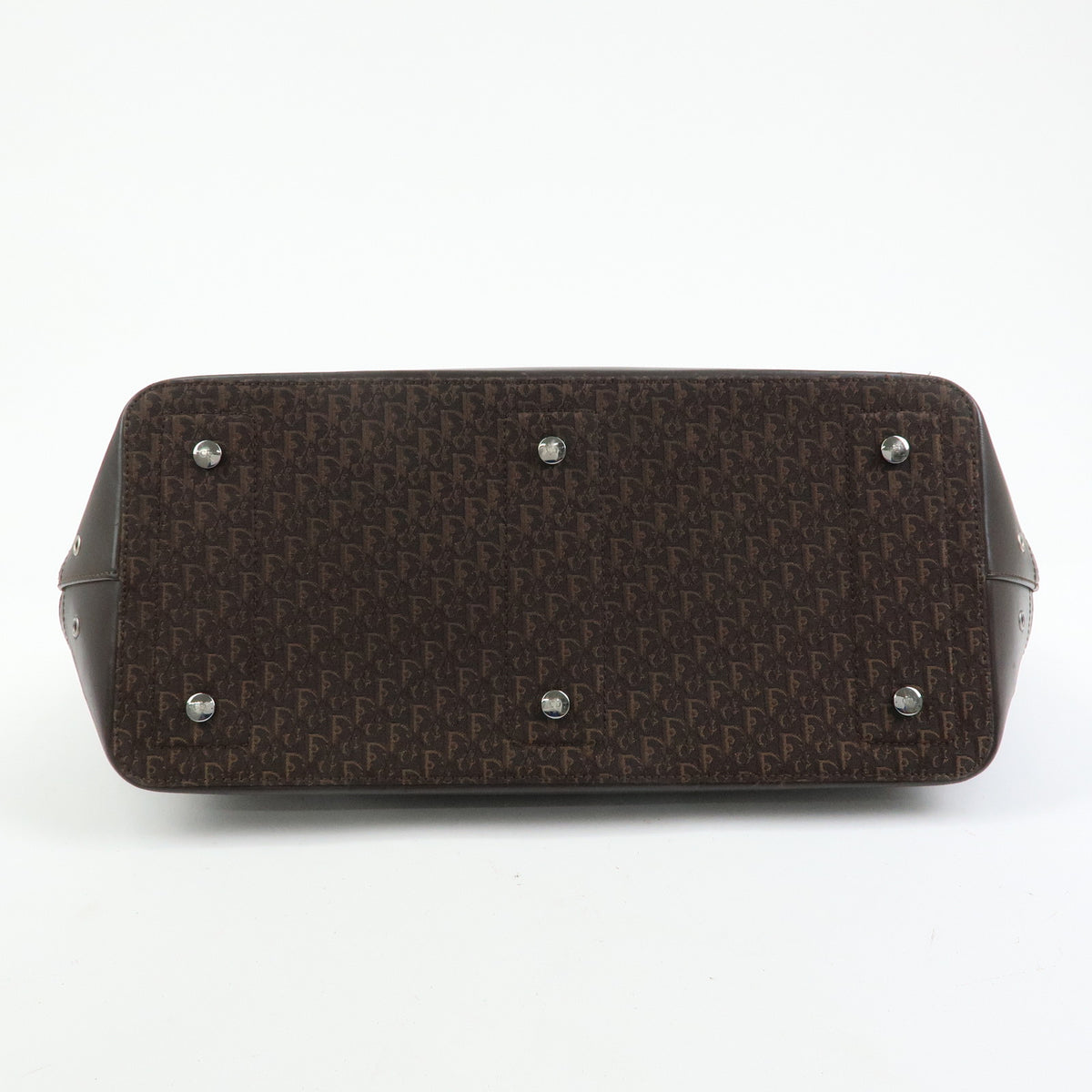 Christian Dior Trotter Street Chic Canvas Leather Hand Bag Brown