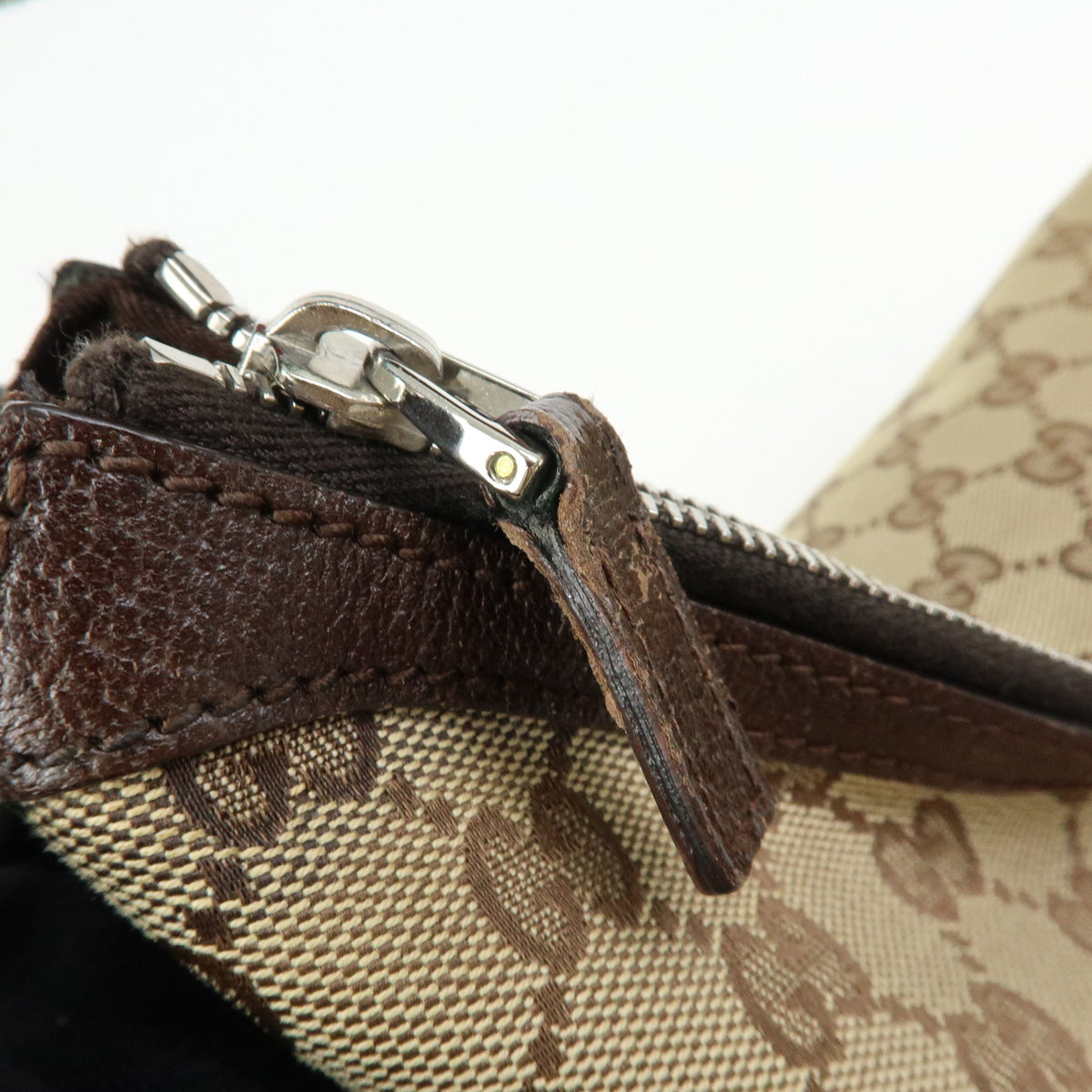 GUCCI Sherry GG Canvas Leather Shoulder Bag Hand Bag Beige Brown 146243