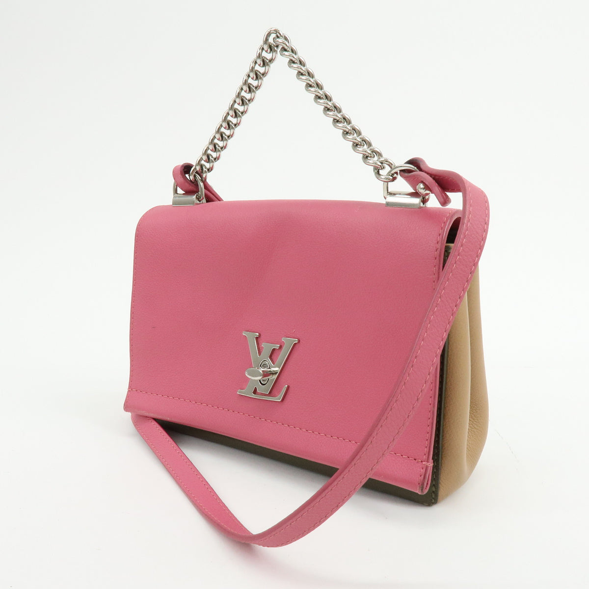 Louis Vuitton LOCKME 2 BB Leather 2 Way Hand Bag Rose Khaki M54103