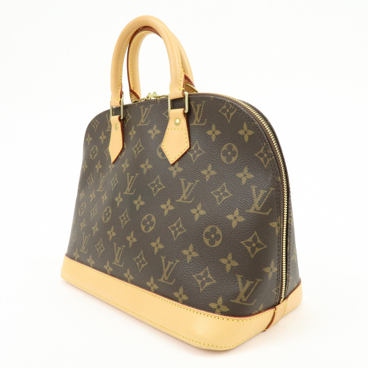 Louis Vuitton Monogram Alma Canvas Leather Hand Bag Brown M51130