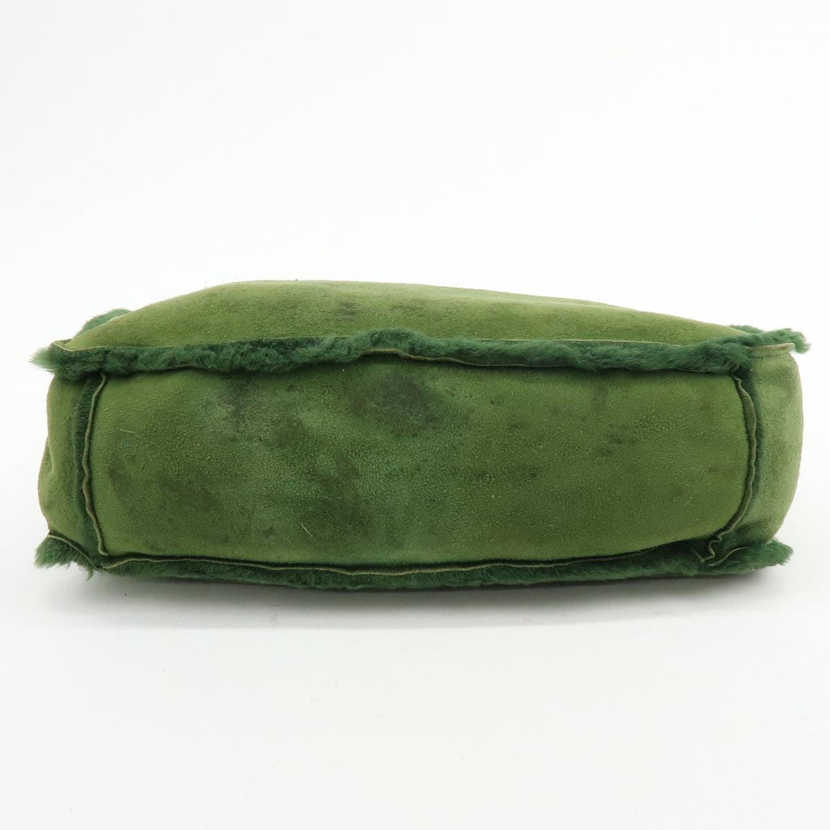 CHANEL Suede Mouton Tote Bag Hand Bag Green