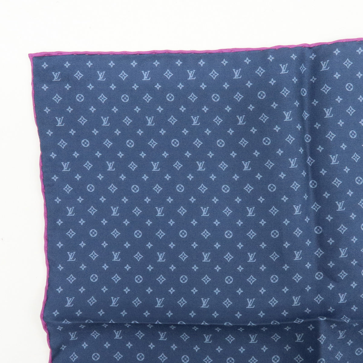 Louis Vuitton Monogram Lot of 2 Silk 100% Scarf Brown Navy